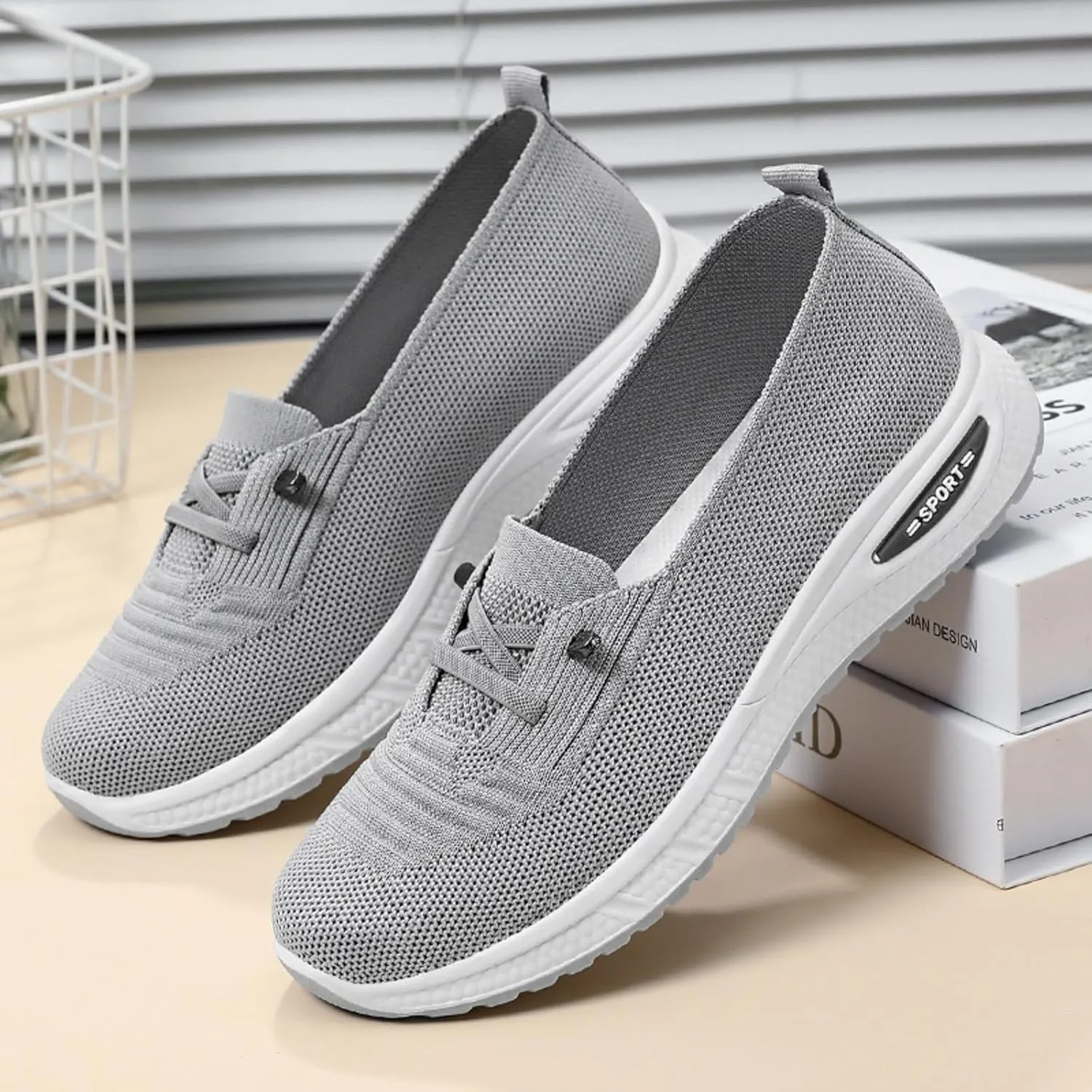 Orthopedic Shoes for Women Slip Ons Walking Shoes Non Slip Running Shoes Breathable Workout Shoes Lightweight Gym Sneakers