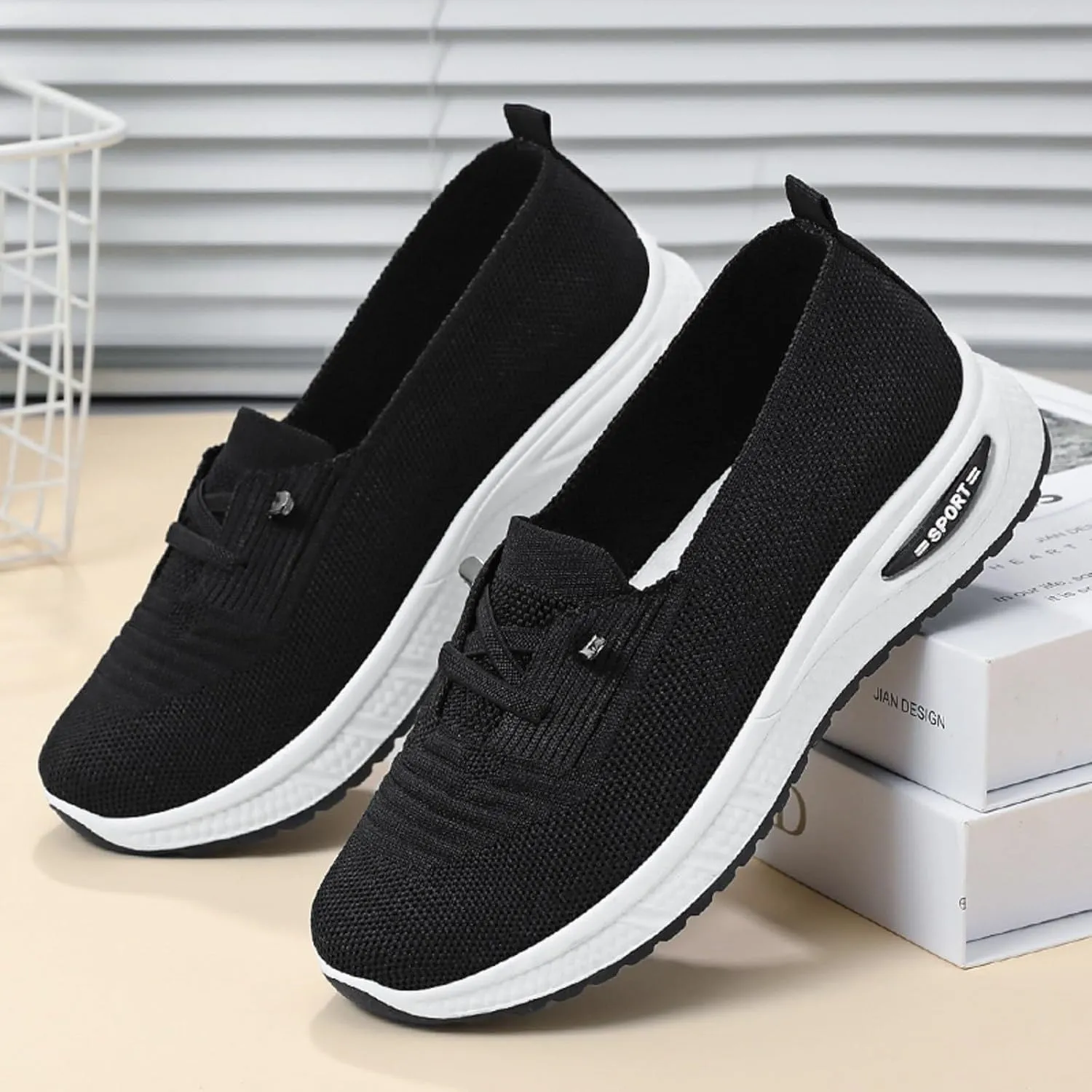 Orthopedic Shoes for Women Slip Ons Walking Shoes Non Slip Running Shoes Breathable Workout Shoes Lightweight Gym Sneakers