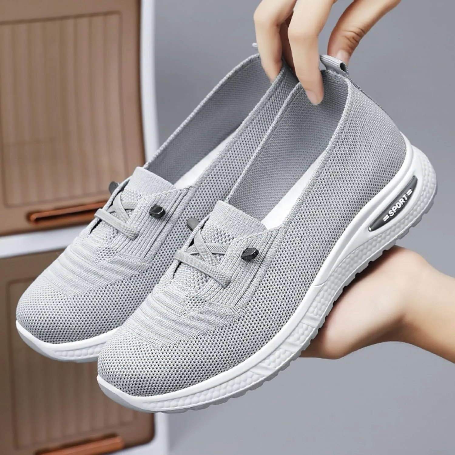 Orthopedic Shoes for Women Slip Ons Walking Shoes Non Slip Running Shoes Breathable Workout Shoes Lightweight Gym Sneakers