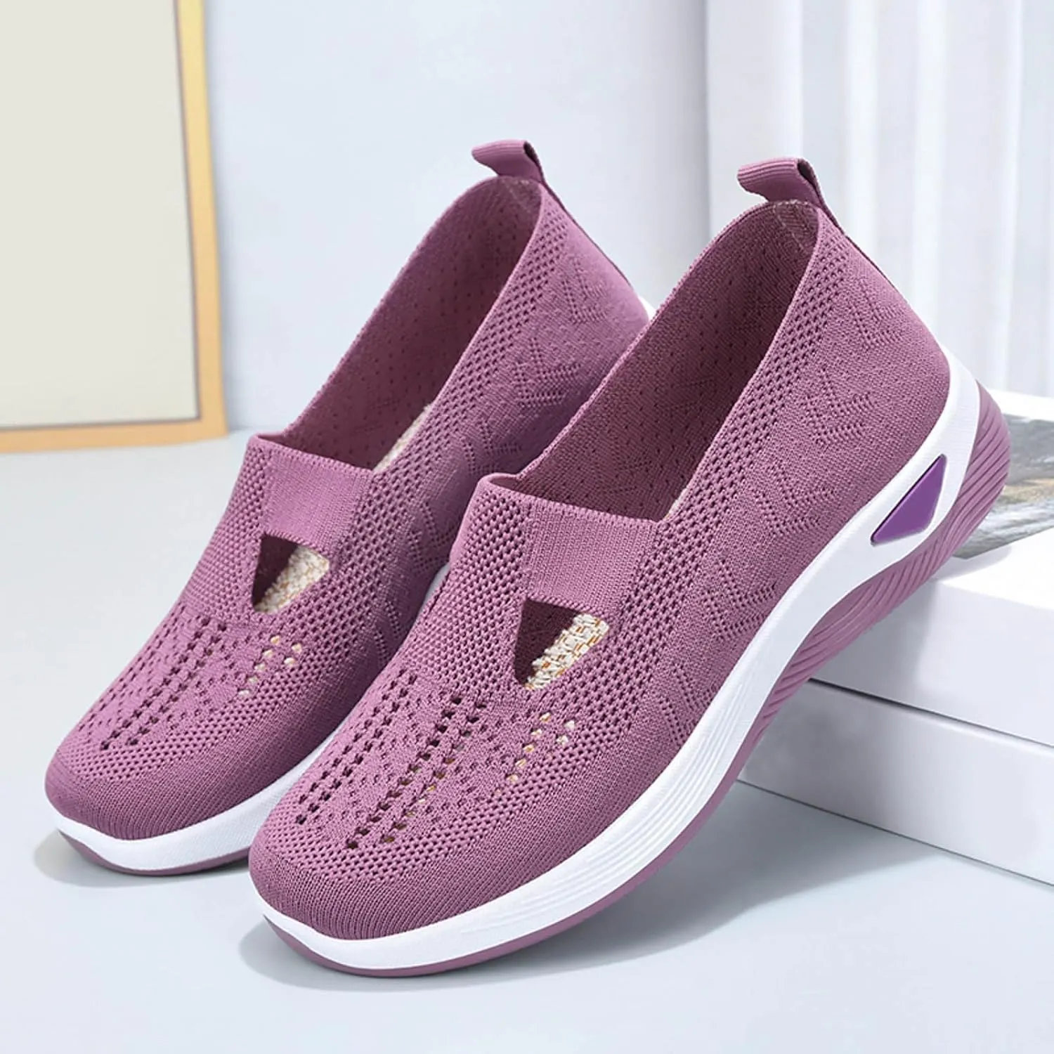 Orthopedic Slip On Shoes for Foot Pain Relief Womens Walking Sneakers with Arch Support Comfortable Casual Loafers Plantar Fasciitis Diabetic Feet