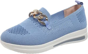 Orthopedic Walking Shoes for Diabetic Women Slip On Sneakers with Arch Support Comfortable Casual Loafers Plantar Fasciitis Foot Heel Pain Relief