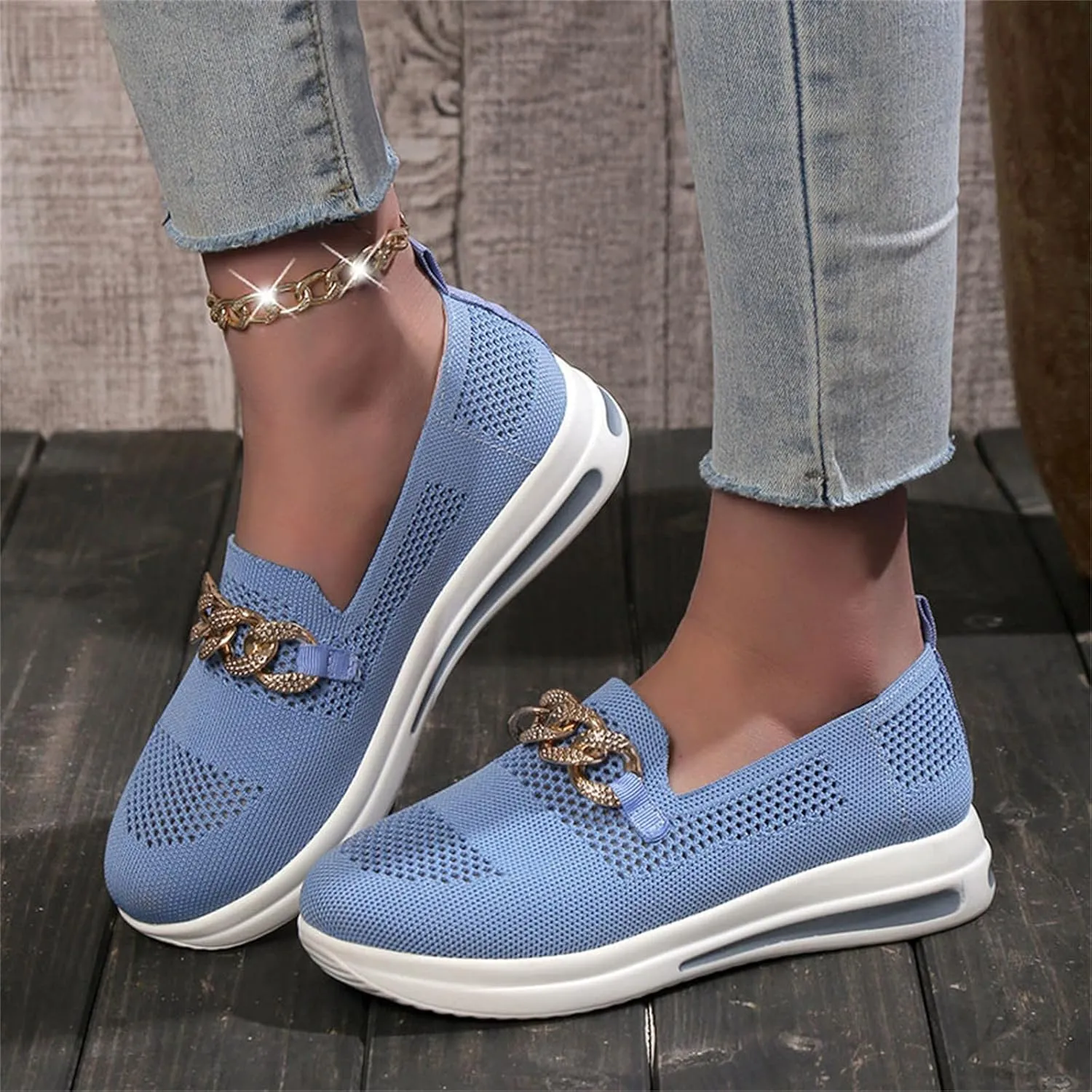 Orthopedic Walking Shoes for Diabetic Women Slip On Sneakers with Arch Support Comfortable Casual Loafers Plantar Fasciitis Foot Heel Pain Relief