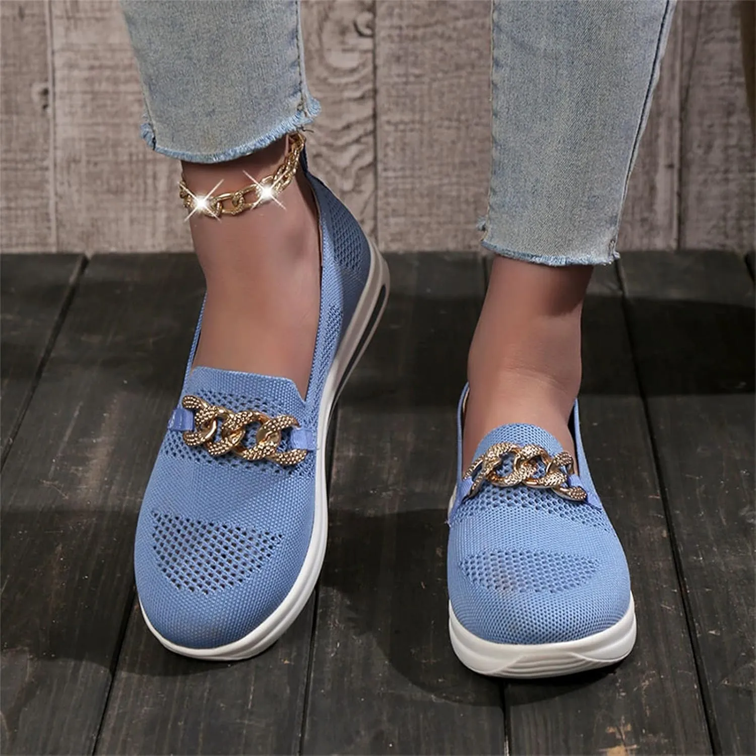 Orthopedic Walking Shoes for Diabetic Women Slip On Sneakers with Arch Support Comfortable Casual Loafers Plantar Fasciitis Foot Heel Pain Relief
