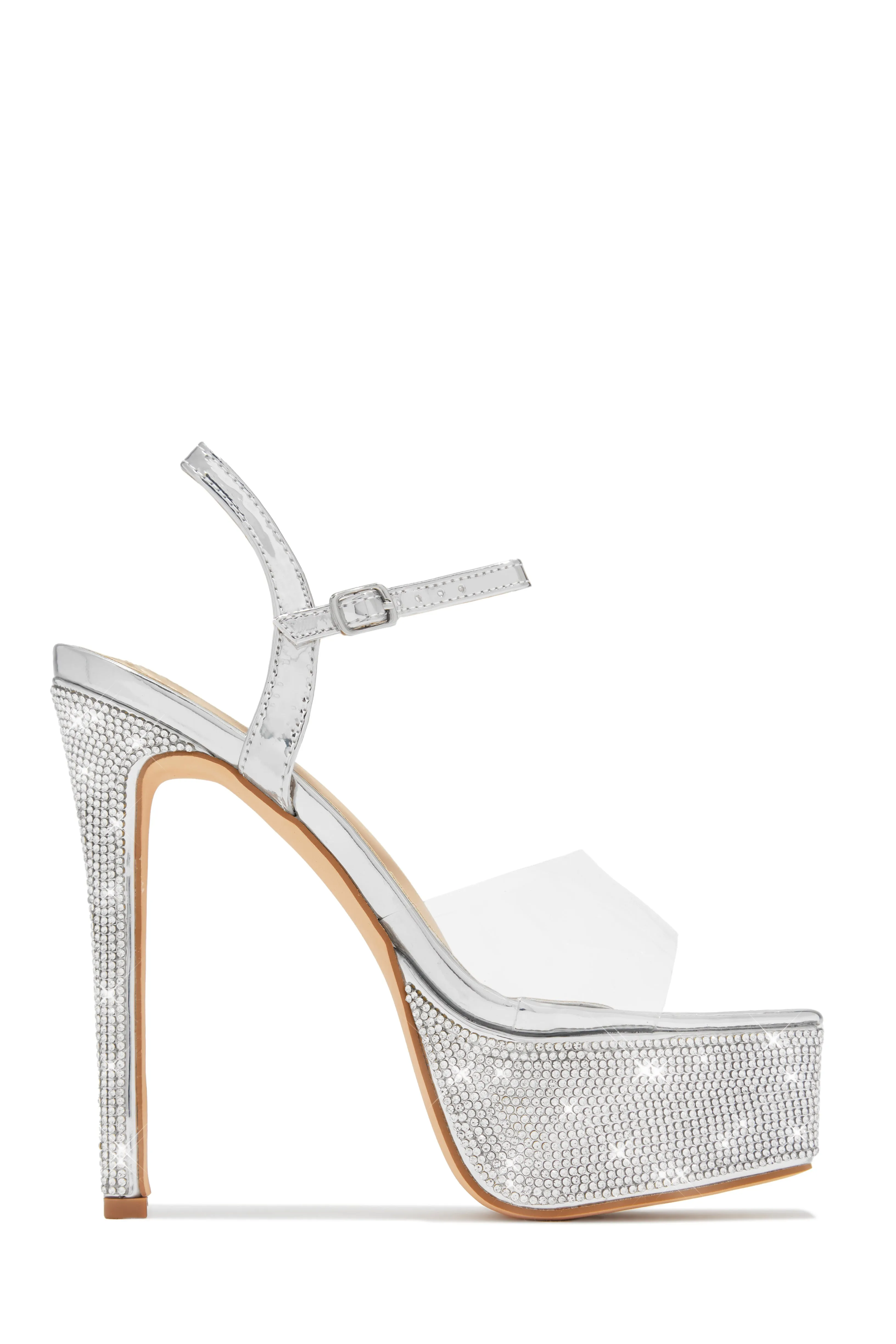 Party Ready Embellished Platform Heels - Black