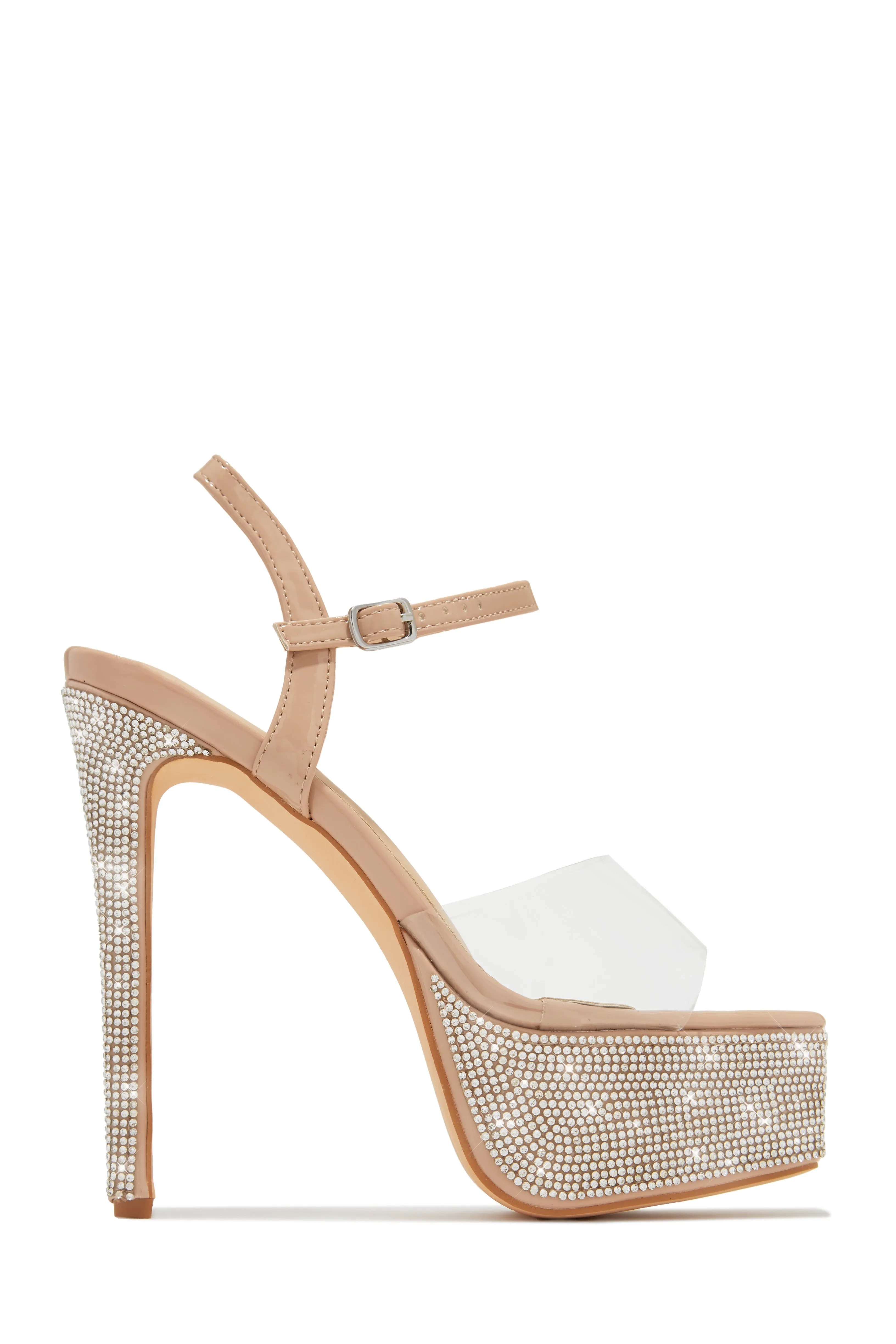 Party Ready Embellished Platform Heels - Black