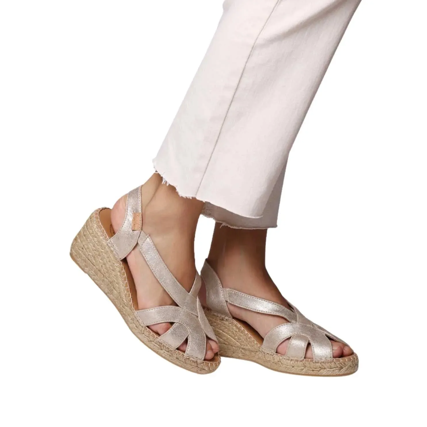 Plain Leather Espadrilles for Women - Lucia-AS