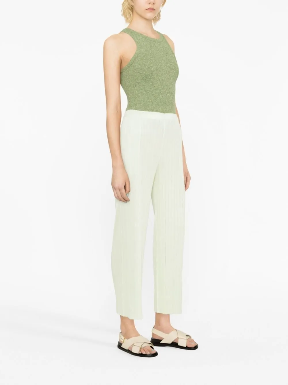 plissé cropped trousers