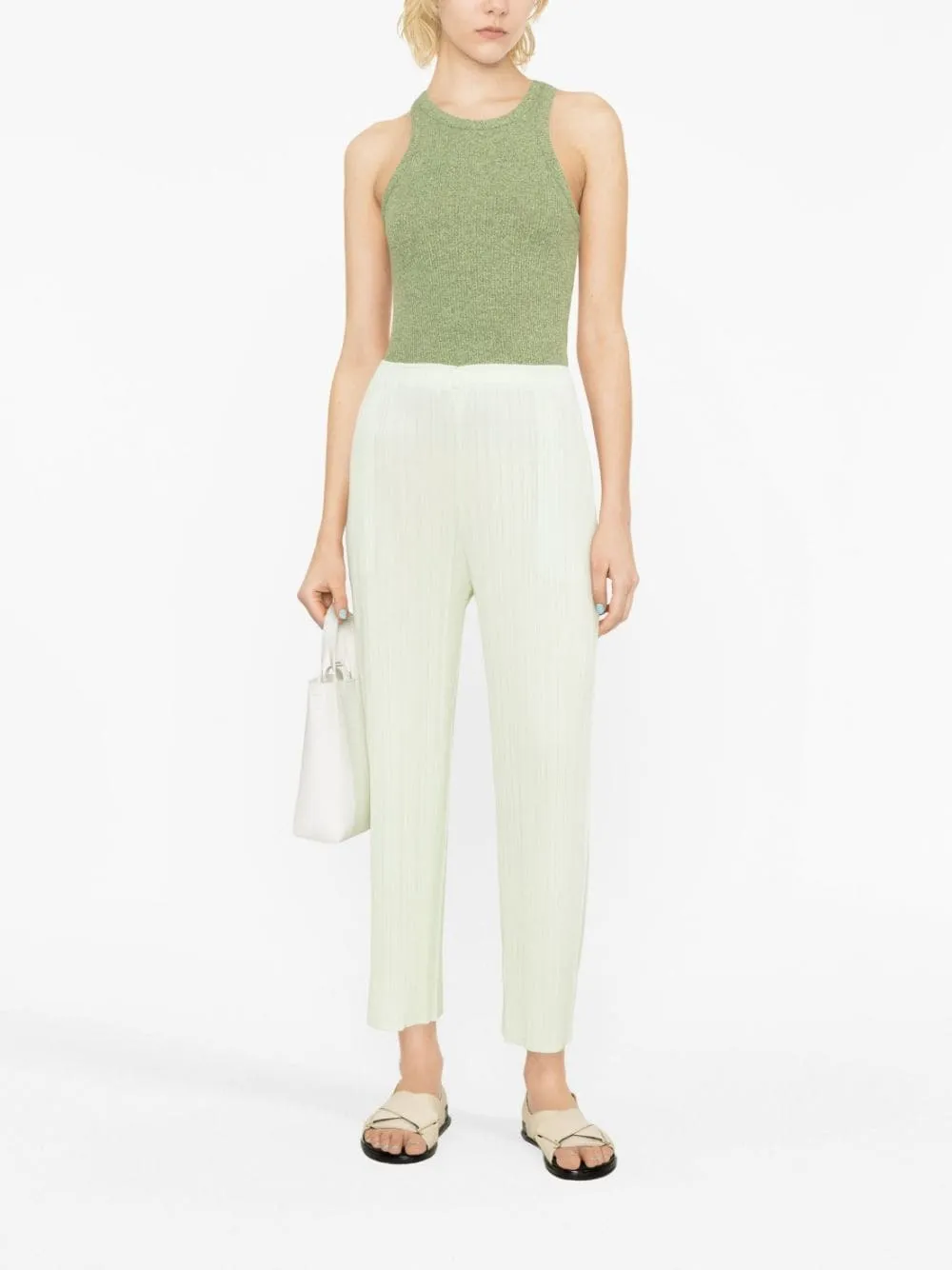 plissé cropped trousers
