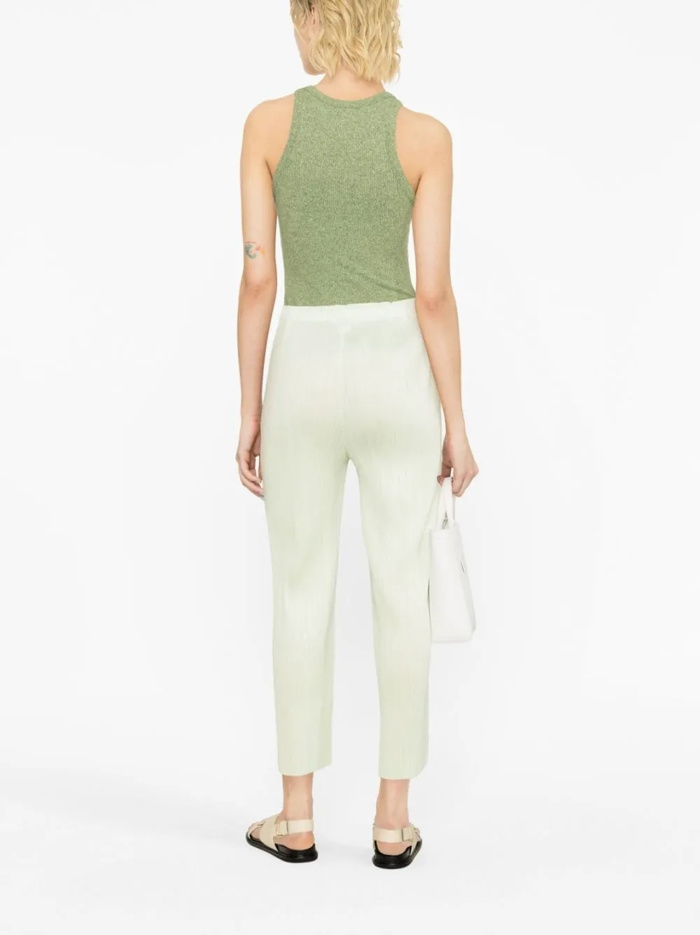 plissé cropped trousers