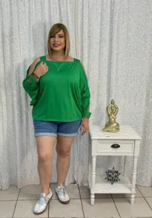Plus Green top By: Zoraya Desing