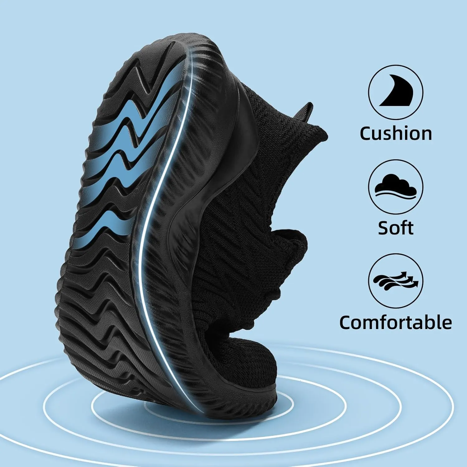 PPQ Womens Slip On Walking ShoesMemory Foam Lightweight Comfort Casual Workout Shoes,Yoga Or Tennis Or Running Sneakers
