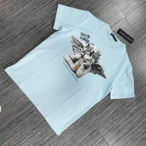 "Hustle & Pray" T-Shirt - Light Blue