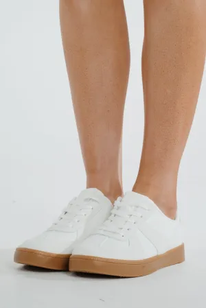 Sadie Faux Suede Mix Trainer In White