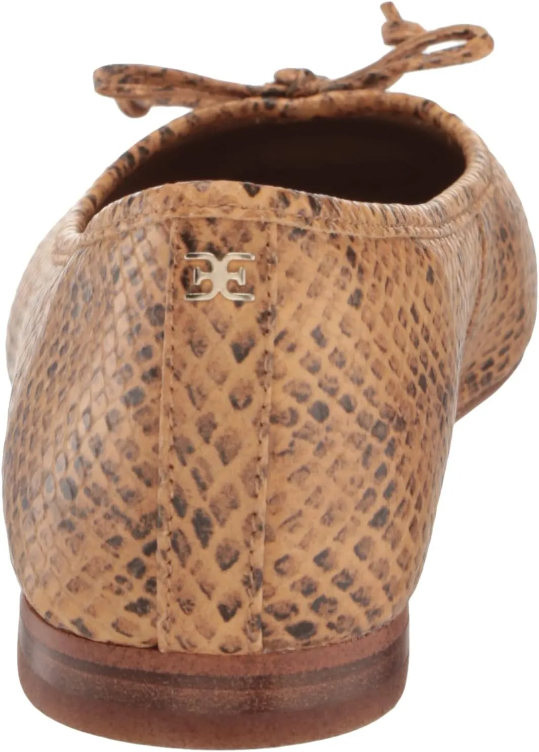 Sam Edelman Meadow Wheat Leather Slip On Bow Detailed Squared Toe Ballet Flats