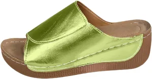 Sandals for Women 2025 Casual Width Wedge Sandals Summer Beach Vacation Breathable Orthopedic Walking Shoes Solid Color Trendy Dress Sandal Platform Slippers Shoes 2025