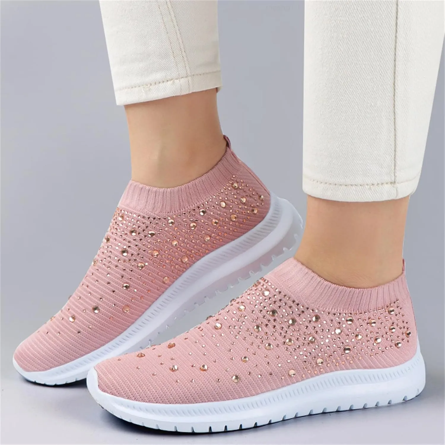 Shoes For Women Sneakers Slip On Walking Shoes Slip Resistant Travel Shoes Breathable Upper Gym Workout Fashion Sneakers