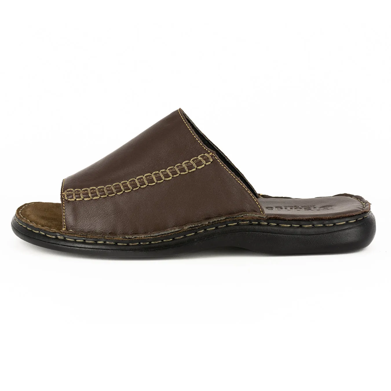 Sisika : Mens Leather Sandals in Choc Delta