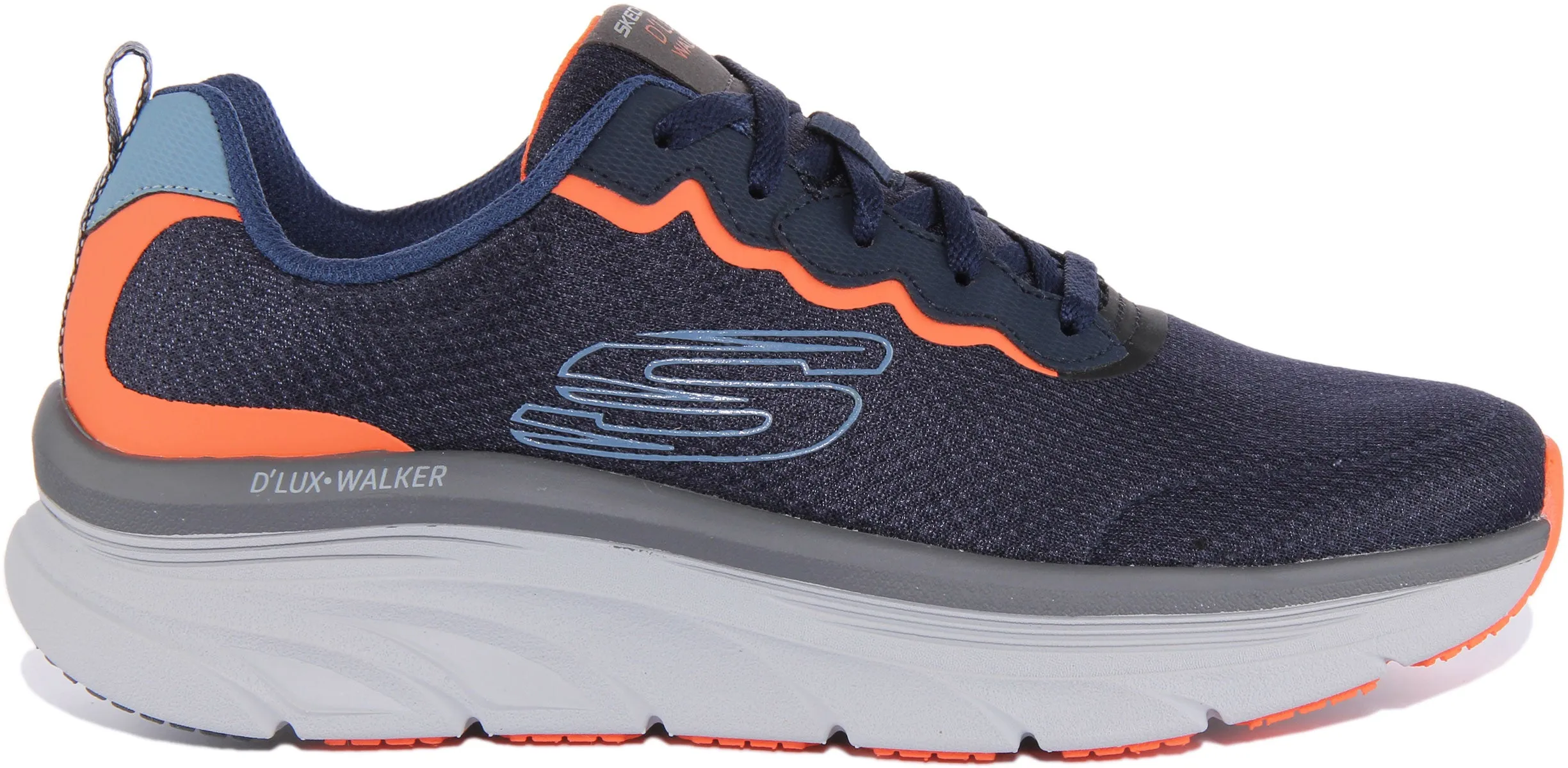 Skechers D Lux Walker In Navy Orange For Men