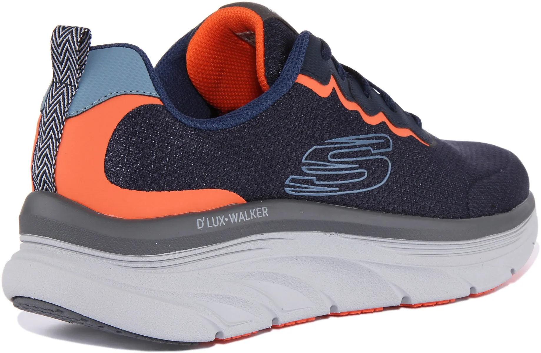 Skechers D Lux Walker In Navy Orange For Men