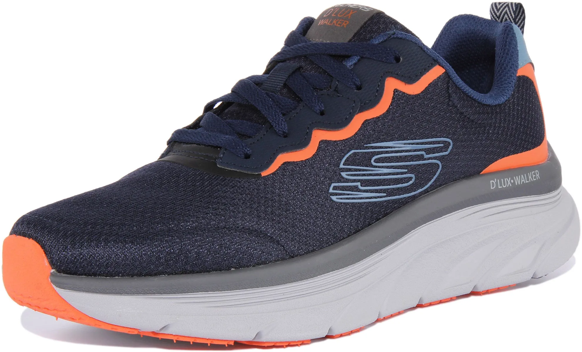 Skechers D Lux Walker In Navy Orange For Men