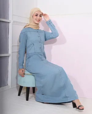 Smoke Blue Fine Denim Jilbab