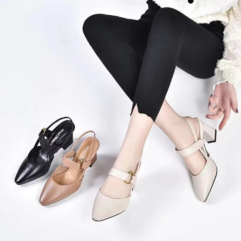 Spring Hollow Coarse Sandals High-Heeled