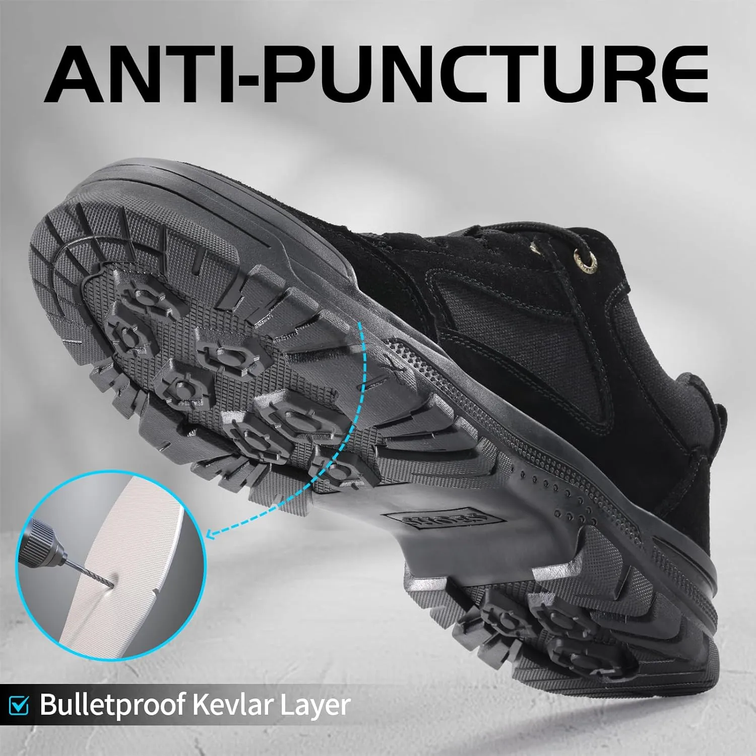 Steel Toe Shoes for Men Women Lightweight Work Shoes Mens Indestructible Safety Sneakers Puncture Proof Construction Shoe Composite Toe Sneakers
