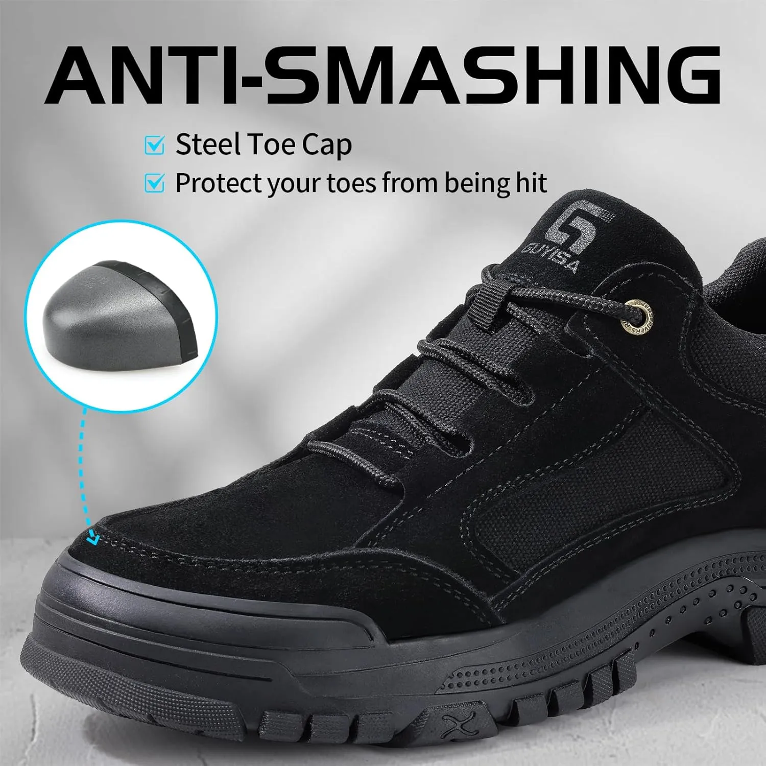 Steel Toe Shoes for Men Women Lightweight Work Shoes Mens Indestructible Safety Sneakers Puncture Proof Construction Shoe Composite Toe Sneakers