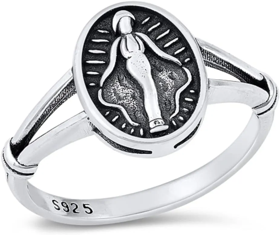 Sterling Silver Miraculous Medal Ring