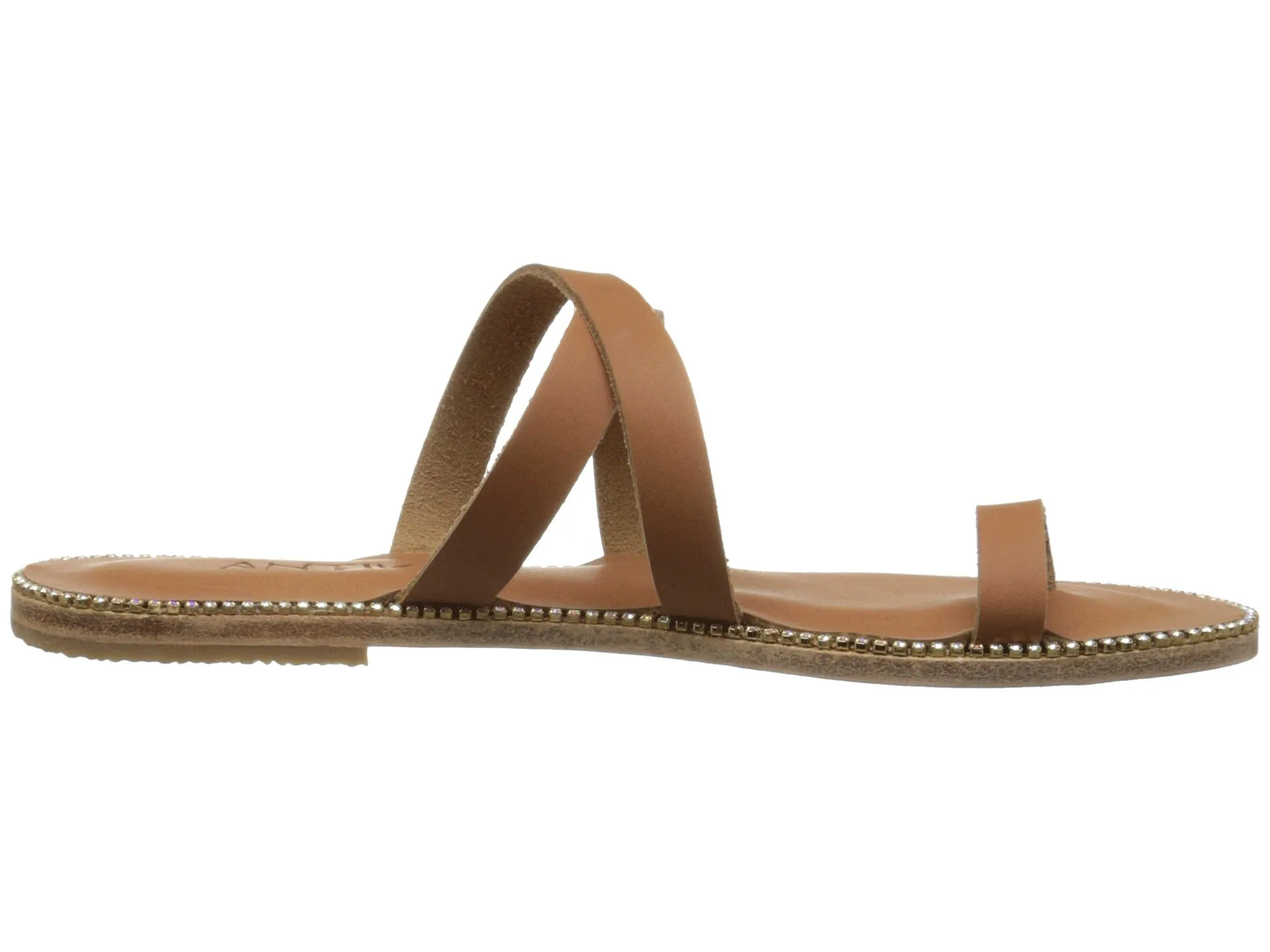 Sunset Blvd - Leather Toe Loop With Swarovski crystals | Tan