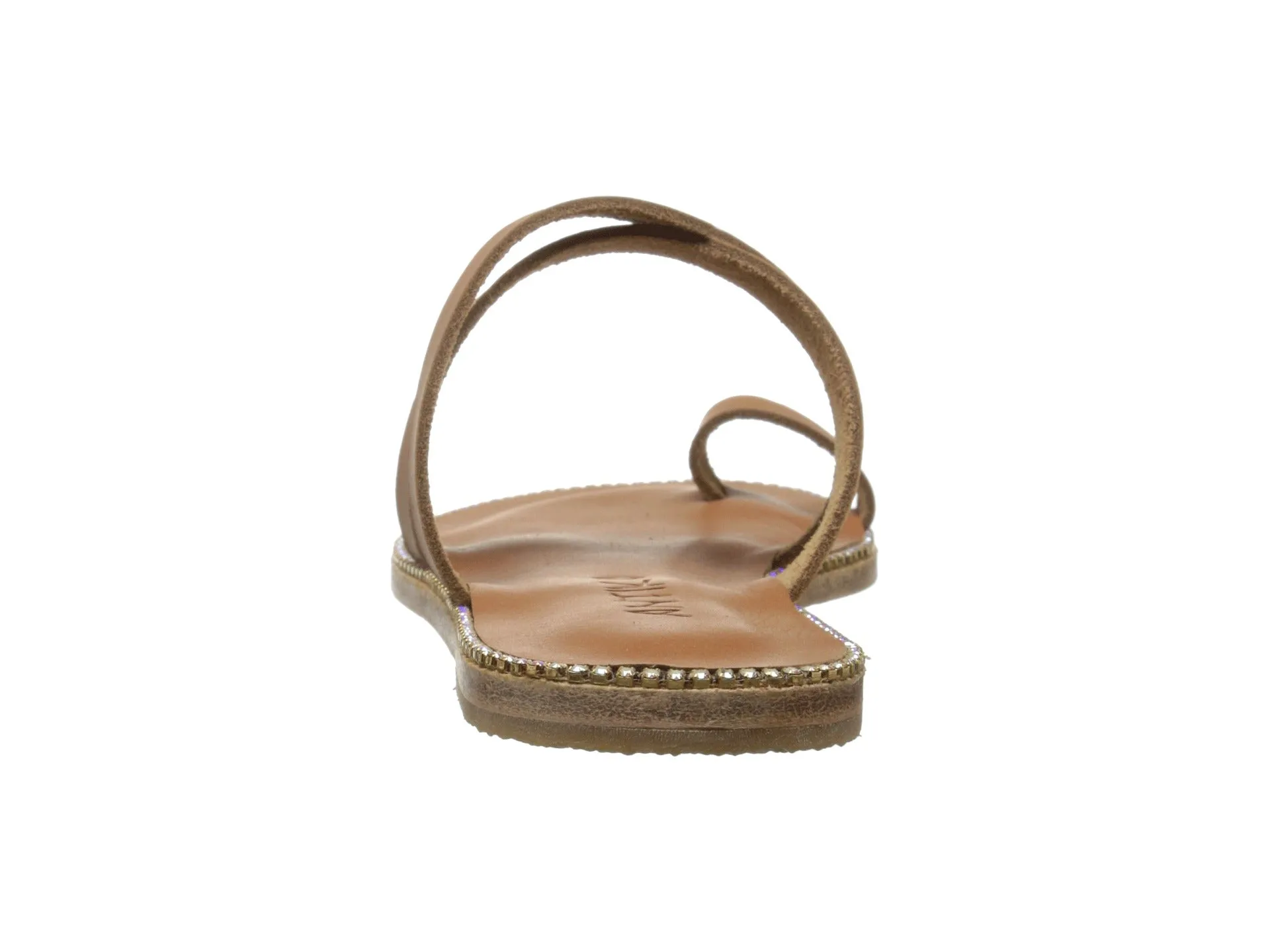 Sunset Blvd - Leather Toe Loop With Swarovski crystals | Tan