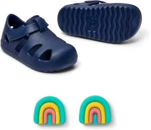 Ten Little Splash Sandals for Baby, Toddler & Kids, Adjustable, Closed Toe Water Sandals for Boys and Girls - Lightweight, Quick Drying Kids Water Shoes, and Flexible EVA with Traction - Nautical Navy