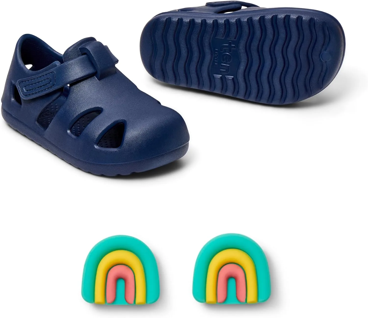 Ten Little Splash Sandals for Baby, Toddler & Kids, Adjustable, Closed Toe Water Sandals for Boys and Girls - Lightweight, Quick Drying Kids Water Shoes, and Flexible EVA with Traction - Nautical Navy