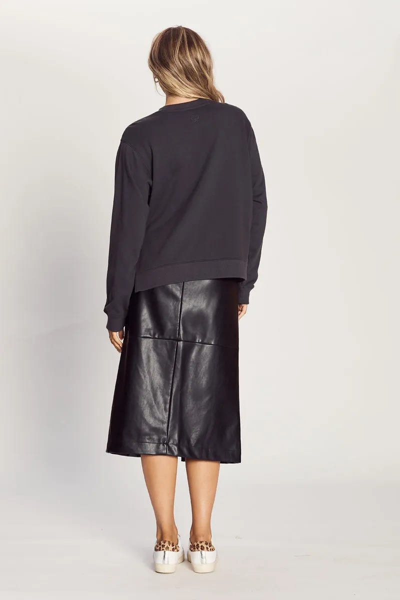 The Others - The Slim Zip Sweat - Black with Wild Tiger Diamonte