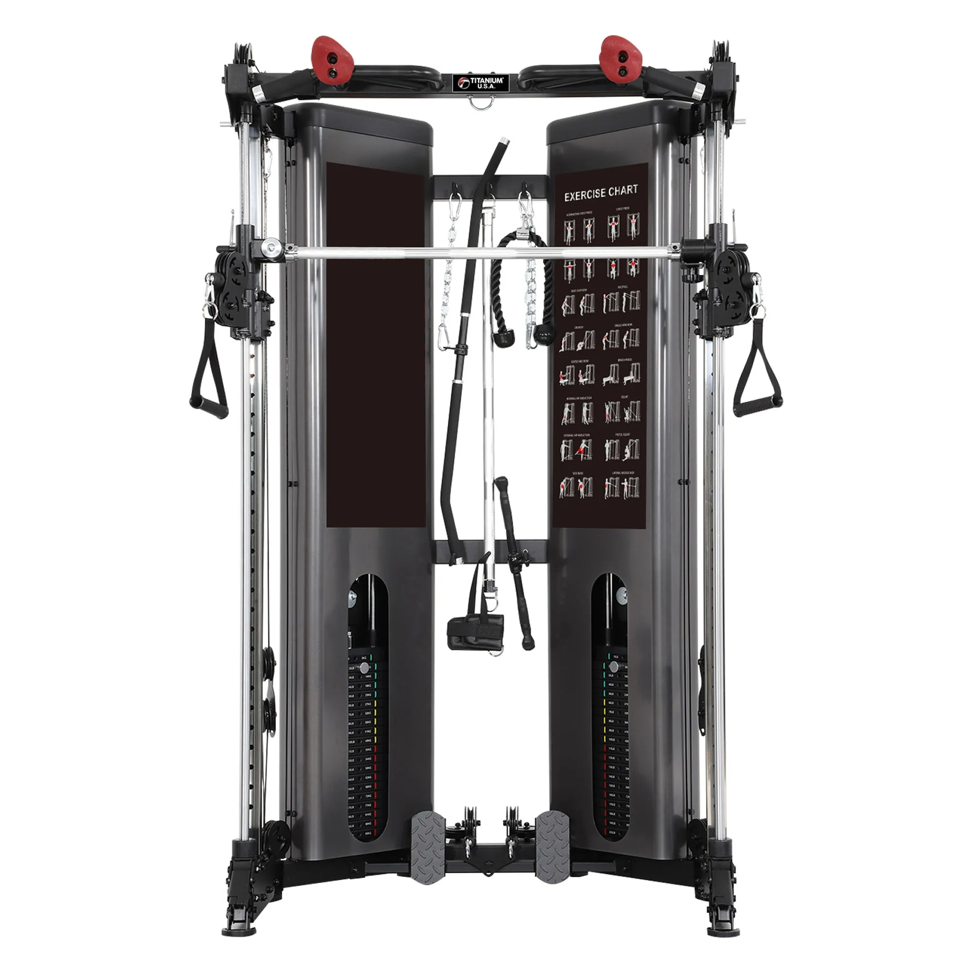TITANIUM USA R50 FOLDING FUNCTIONAL SMITH MACHINE WITH WEIGHT STACKS