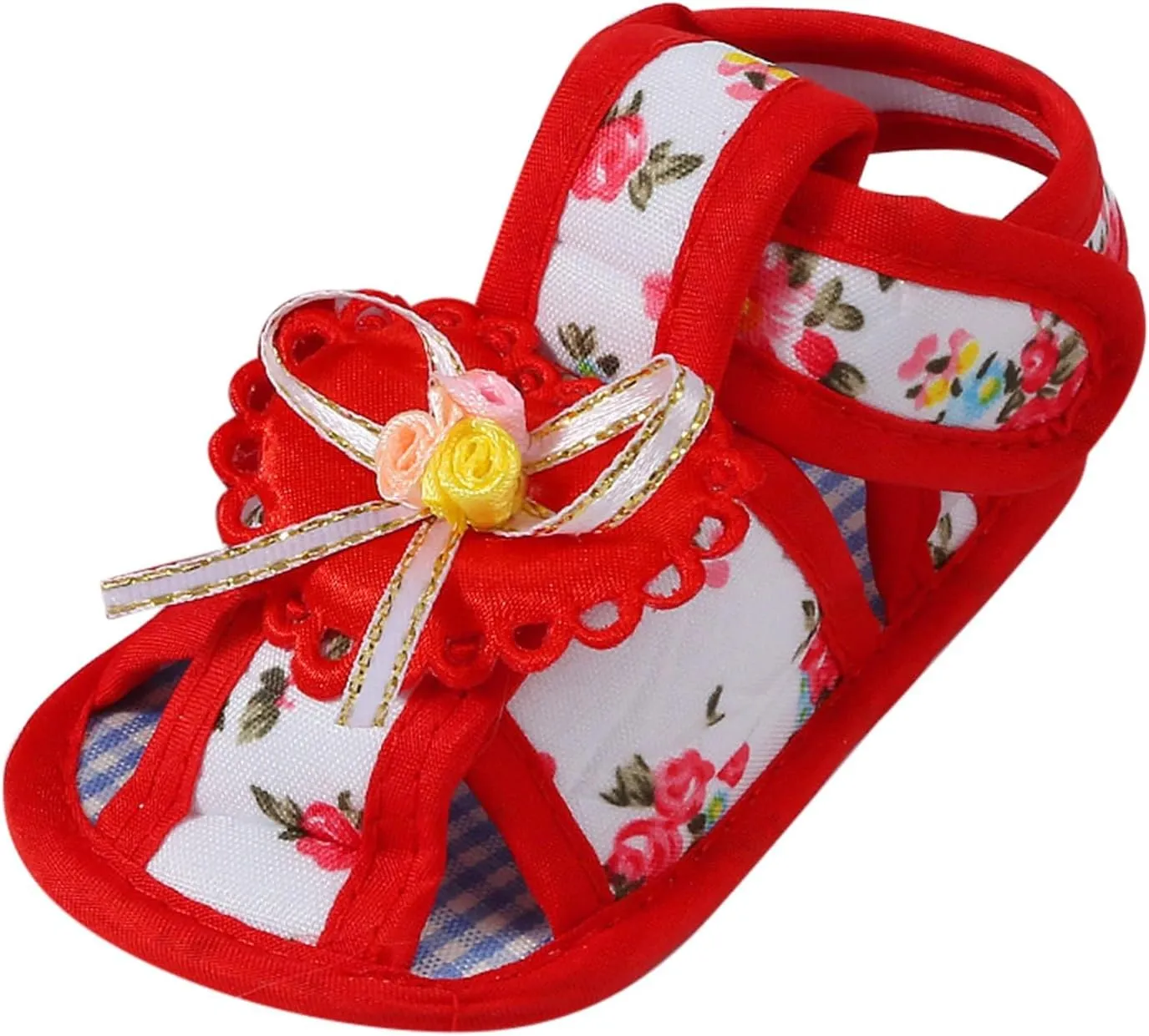 Toddler Baby Girls Cute Flower First Walking Sandals Lightweight Soft Sole Non-Slip Sneakers Princess Wedding Shoes