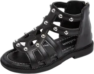Toddler Girls Flat High Top Sandals Open Toe Rubber Soft Sole Non Slip Outdoor Casual Roman Shoes Sandals Girls