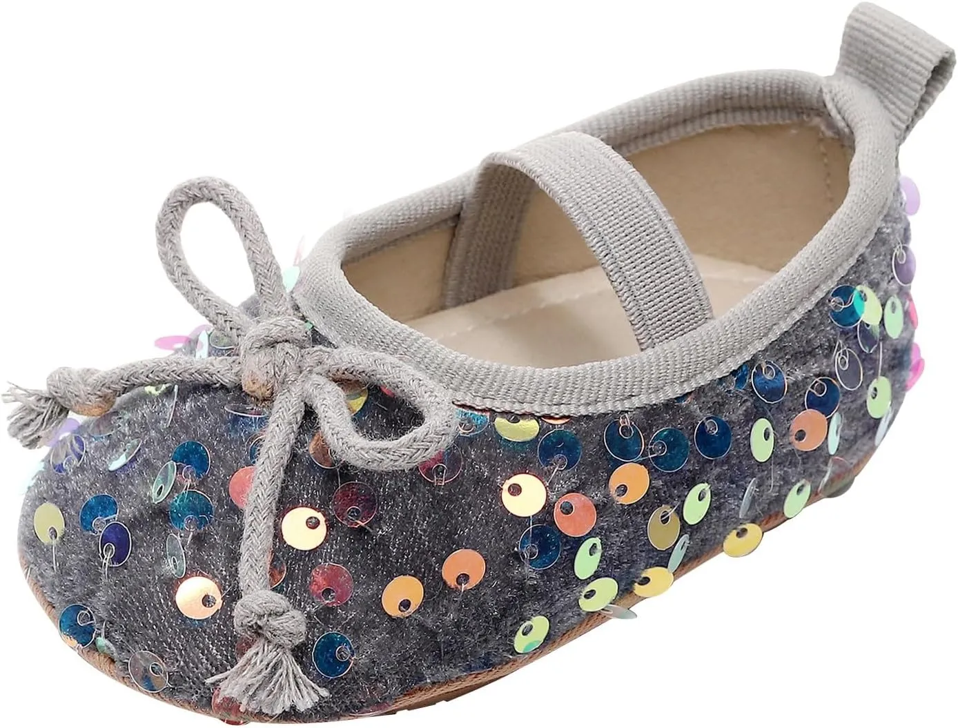 Toddler Girls Sequins Mary Jane Cloth Shoes Prewalker Newborn Lightweight Soft Sneaker Infant Baby Flat Dress Shoes