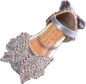 Toddler Sandals Fashion Summer Girls Dance Shoes Princess Dress Performance Shoes Silk Bow Mesh Anti Slip Rubber Sole