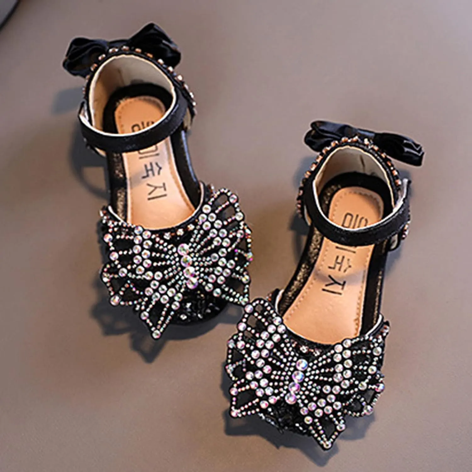 Toddler Sandals Fashion Summer Girls Dance Shoes Princess Dress Performance Shoes Silk Bow Mesh Anti Slip Rubber Sole
