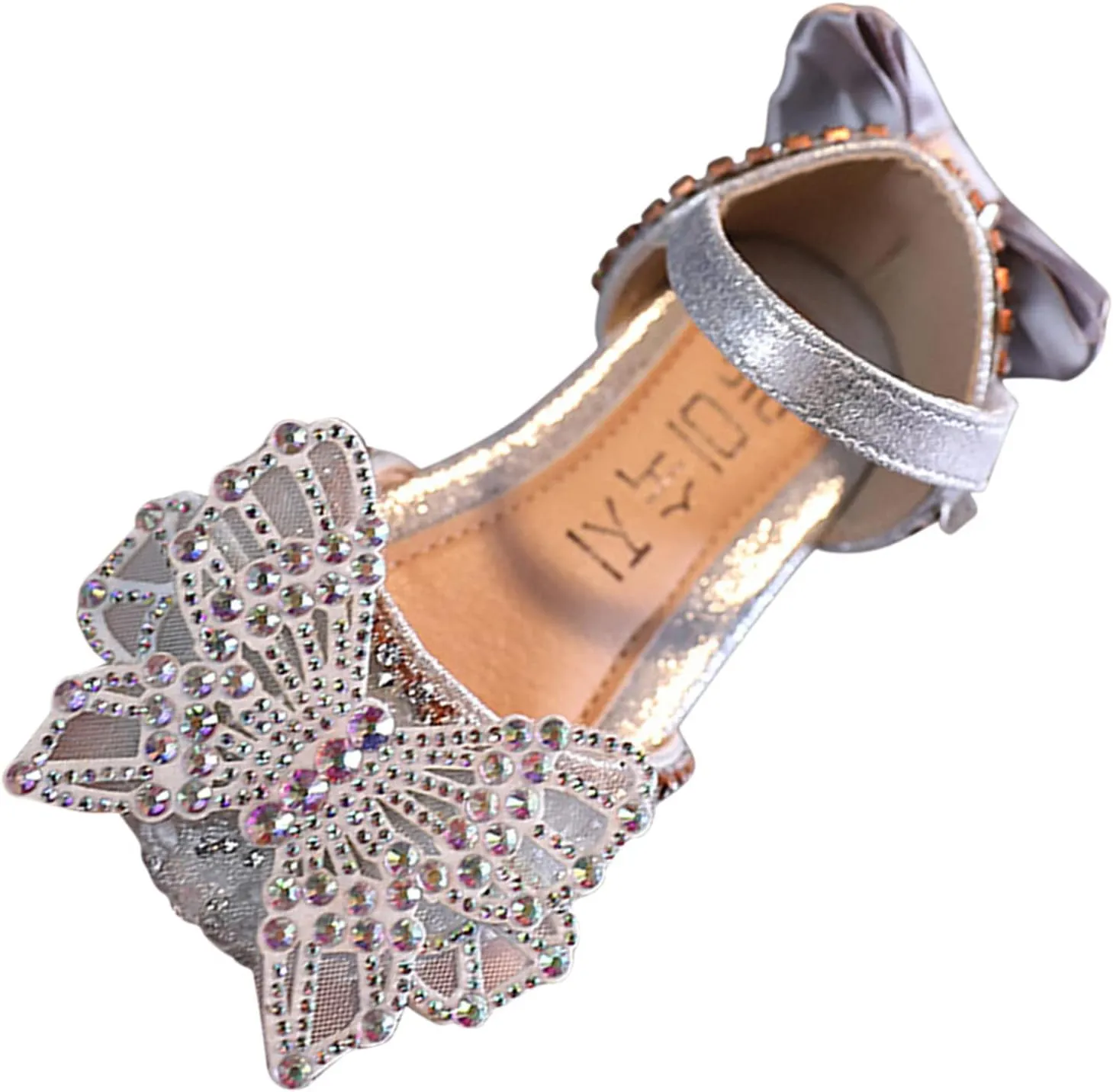 Toddler Sandals Fashion Summer Girls Dance Shoes Princess Dress Performance Shoes Silk Bow Mesh Anti Slip Rubber Sole