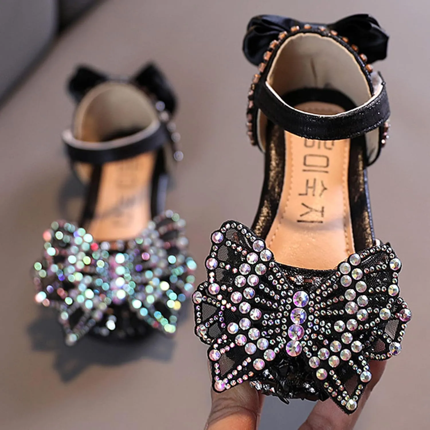 Toddler Sandals Fashion Summer Girls Dance Shoes Princess Dress Performance Shoes Silk Bow Mesh Anti Slip Rubber Sole