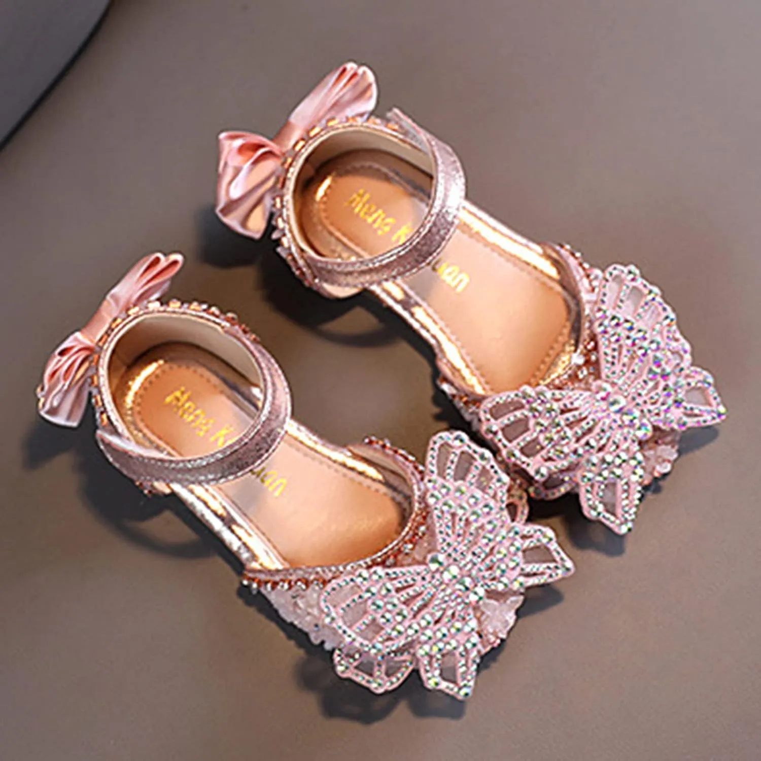 Toddler Sandals Fashion Summer Girls Dance Shoes Princess Dress Performance Shoes Silk Bow Mesh Anti Slip Rubber Sole