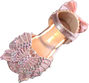 Toddler Sandals Fashion Summer Girls Dance Shoes Princess Dress Performance Shoes Silk Bow Mesh Anti Slip Rubber Sole