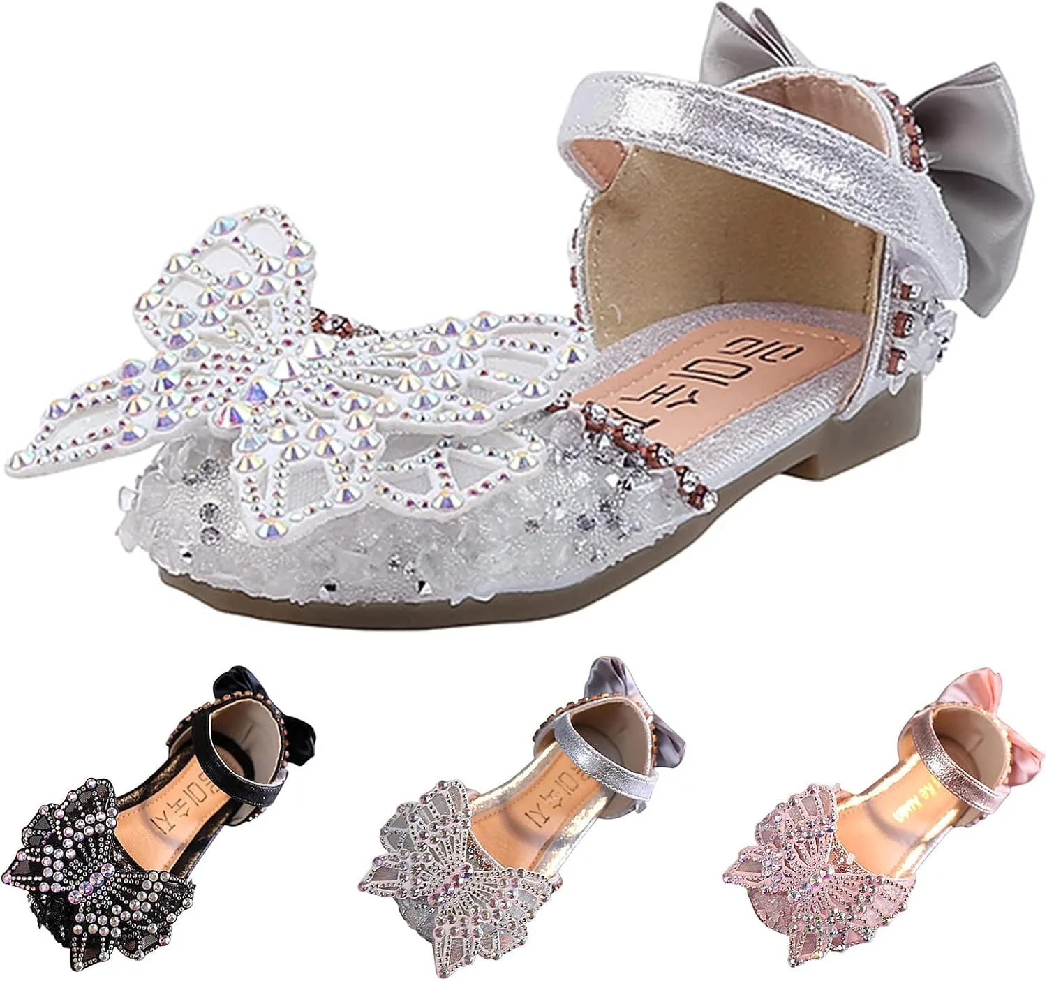 Toddler Sandals Fashion Summer Girls Dance Shoes Princess Dress Performance Shoes Silk Bow Mesh Anti Slip Rubber Sole