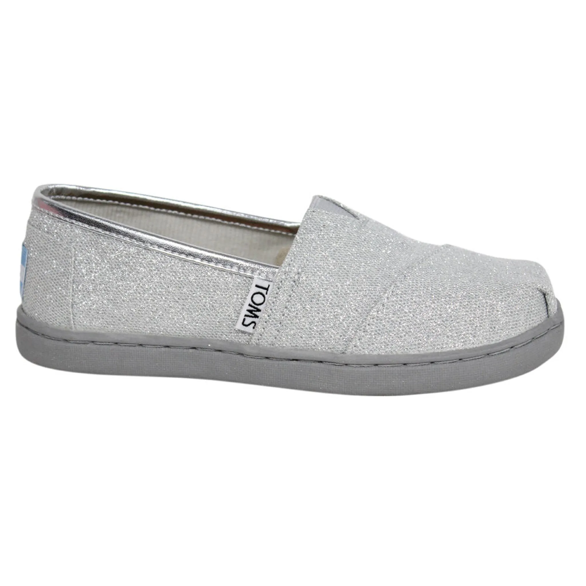 Toms Classic Kids Silver Espadrilles