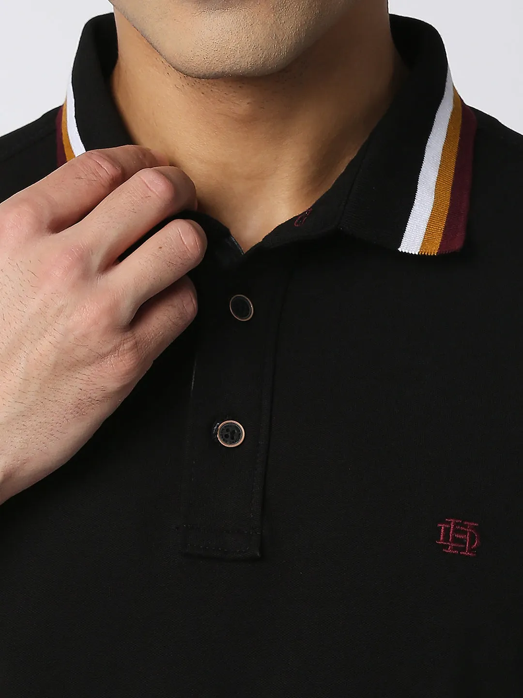 True Black Pique Lycra Polo T-shirt