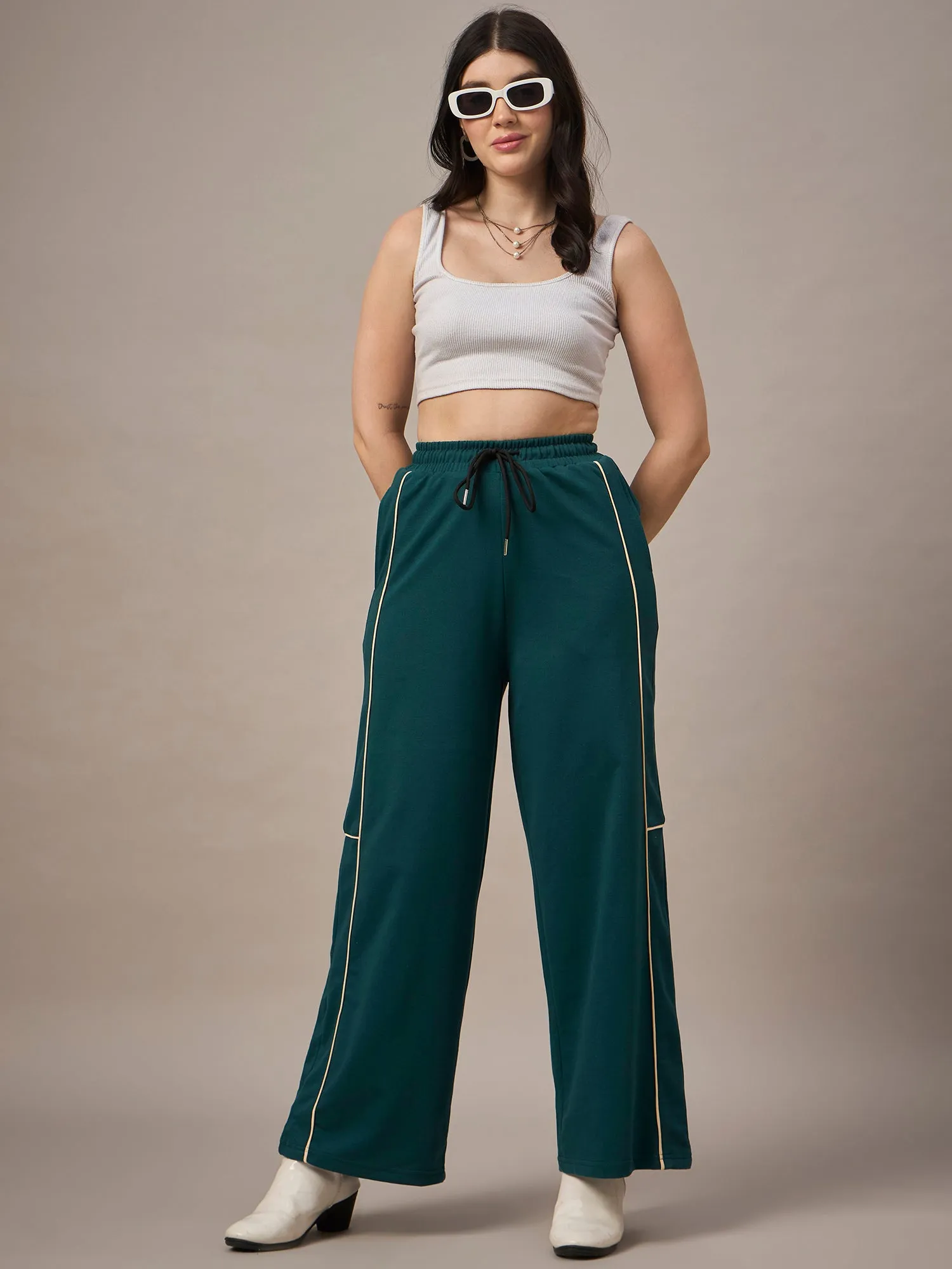 Women  Bottle Green Trackpants
