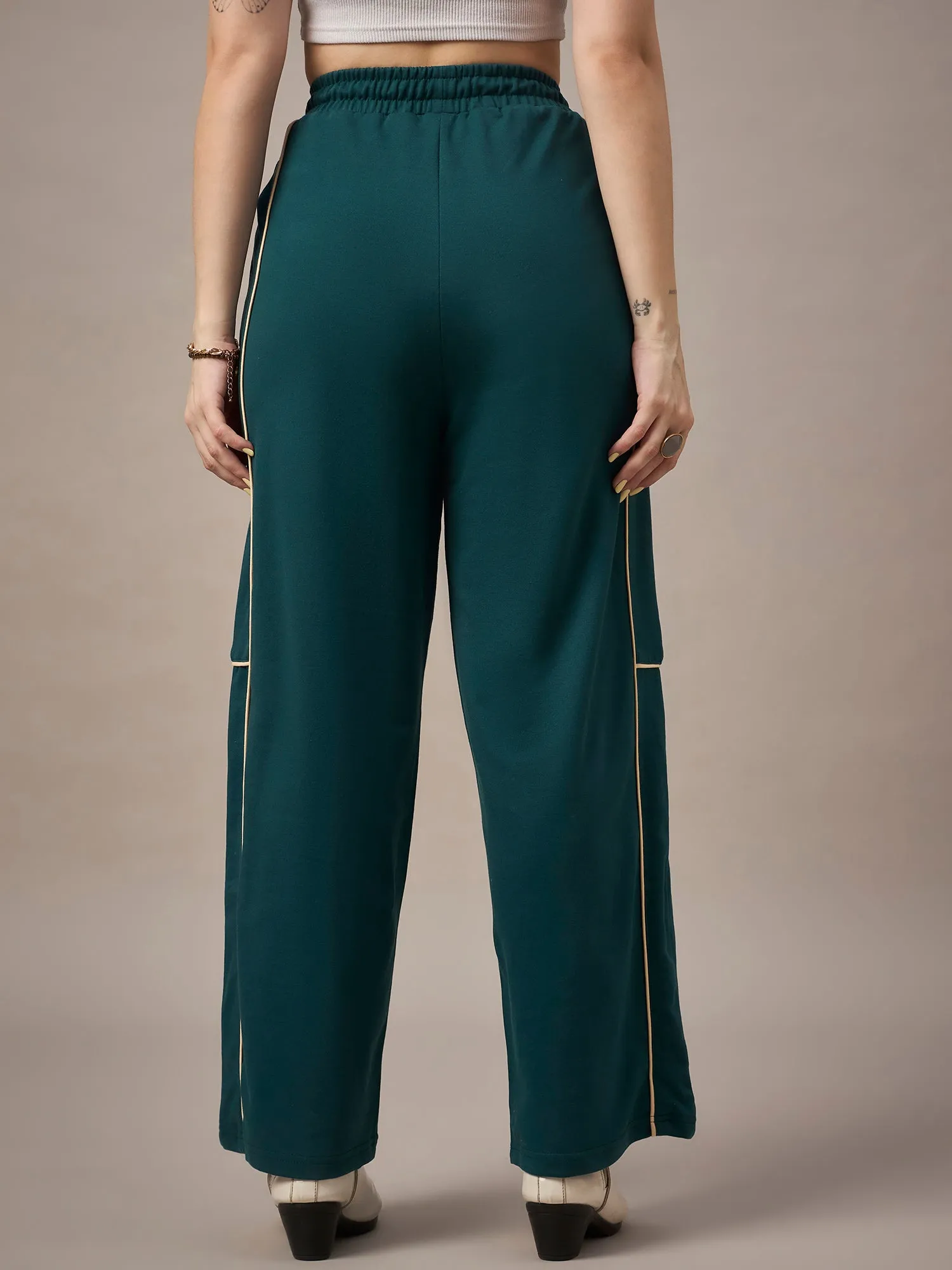 Women  Bottle Green Trackpants