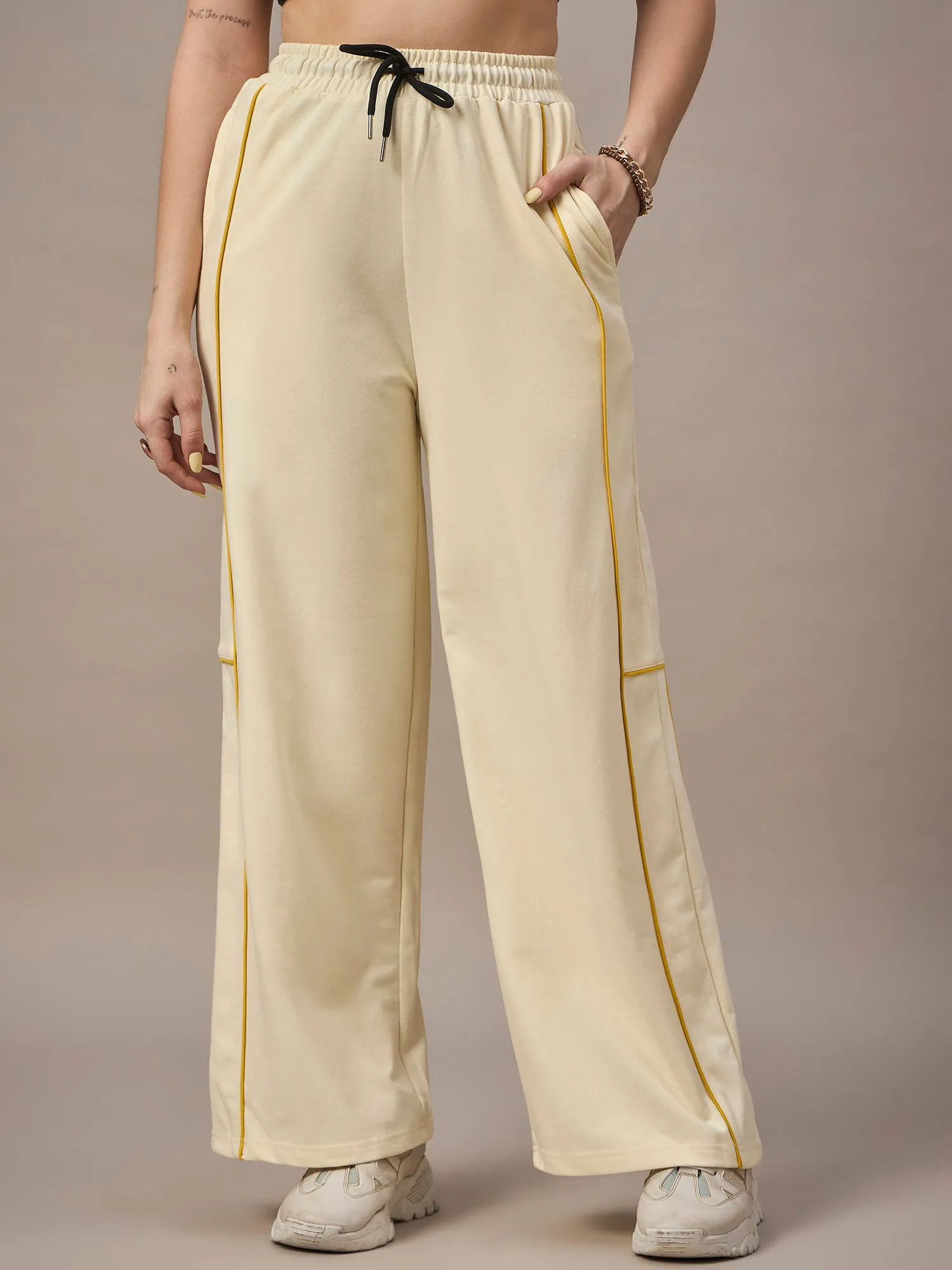 Women  Cream Trackpants